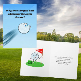 Nytt jobb Humor Visslande Golfboll Grattis Kort