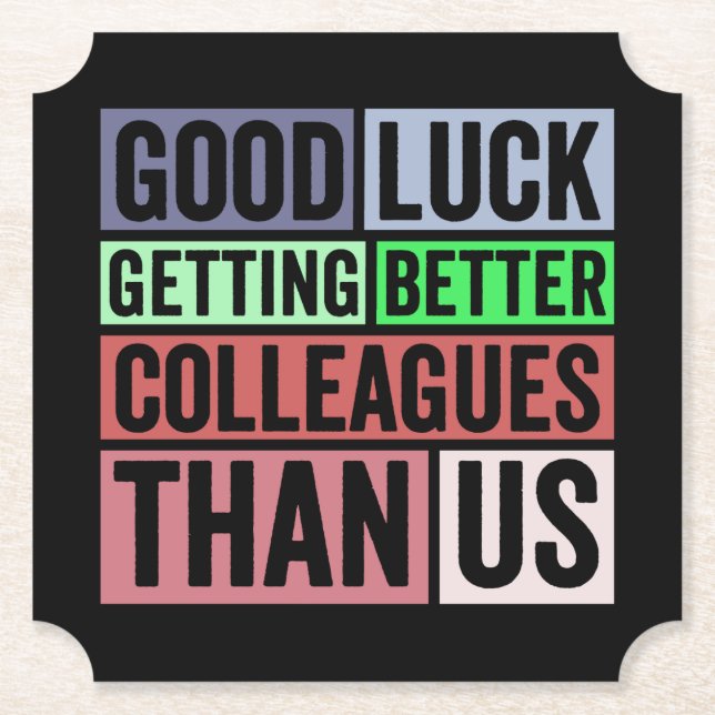 Nytt jobb roligt | Farewell Coworking Lämnar | BRA Underlägg Papper (Framsida)