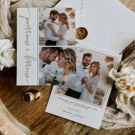 Nytt julkort 3 Photo Helgdag Card Guld