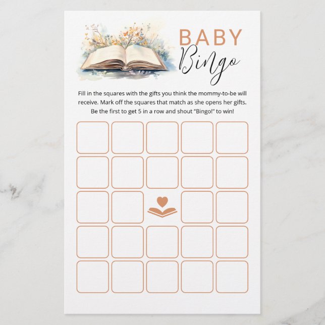 Nytt kapitel Baby Bingo Baby Shower-spel (Framsida)