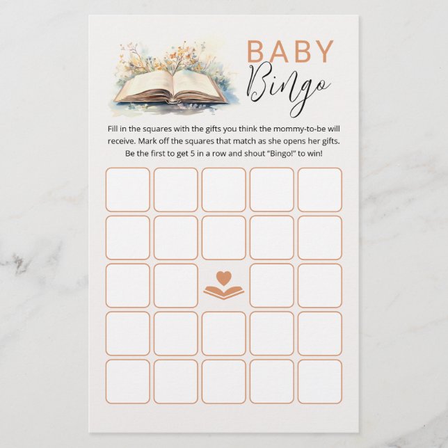 Nytt kapitel Baby Bingo Baby Shower-spel (Framsida)