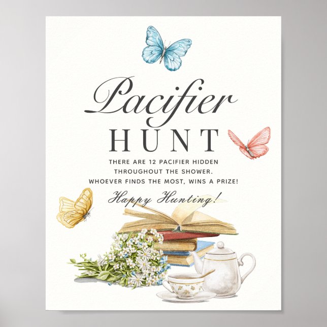 Nytt kapitel Bok Baby Shower Game Nappar Hunt Poster (Framsidan)