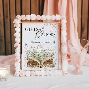 Nytt kapitel Bok Theme Wildblomma Gift & Bok Poster