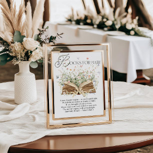 Nytt kapitel Bok Theme Wildblomme Bok Poster