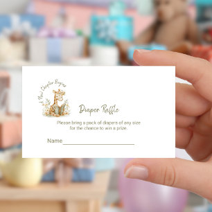 Nytt kapitel börjar Giraffe Diaper Raffle Biljett Tilläggskort