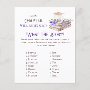 Nytt kapitel börjar Lavender Story Baby Shower-spe