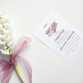 Nytt kapitel börjar Lavender Storybook Baby Shower Inbjudningar