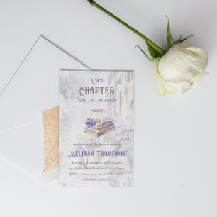 Nytt kapitel börjar lavender Tea Brunch Babydusch Inbjudningar