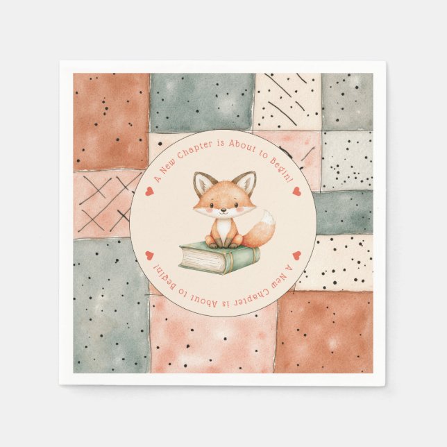 Nytt kapitel börjar Storybook Baby Shower Pappersservett (Framsidan)