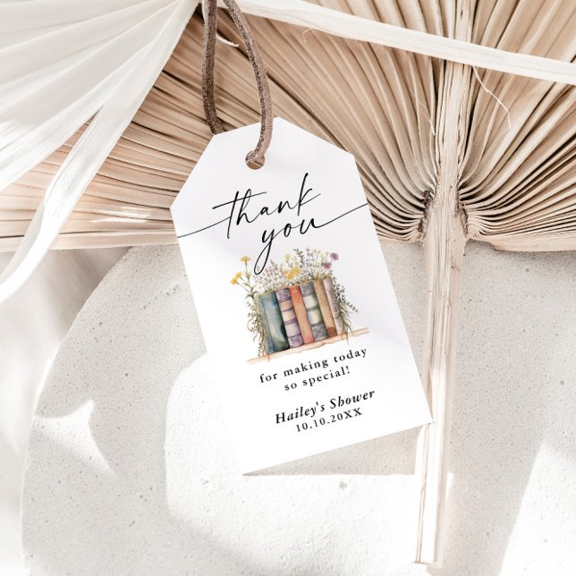 Nytt kapitel börjar Vild blomster Baby Shower Presentetikett (Skapare uppladdad)