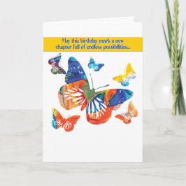 Nytt kapitel-födelsedagskort kort
