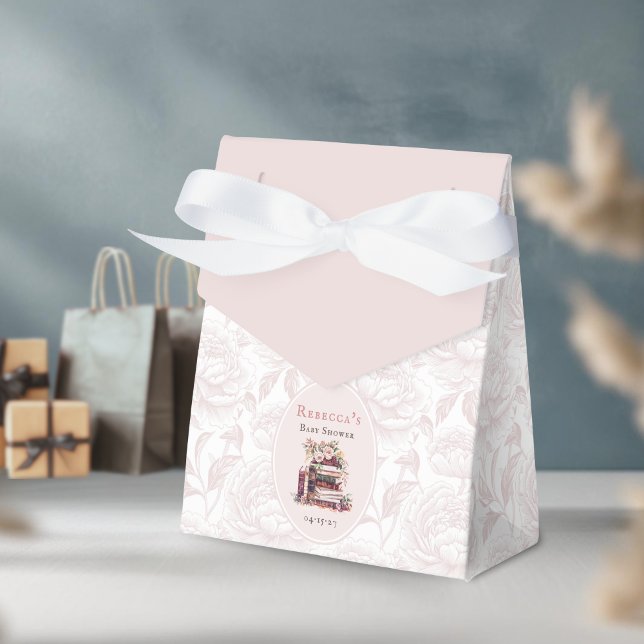 Nytt kapitel, gammal bokar babydusch blek  peony presentaskar (Skapare uppladdad)