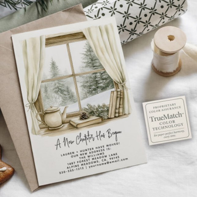 Nytt kapitel har börjat Vinterakvarell Helgdag Meddelande Vykort (Skapare uppladdad)