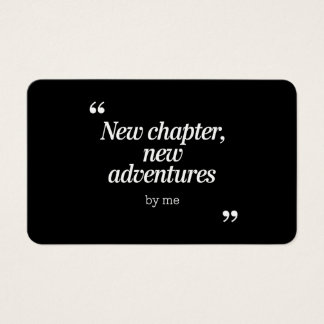 Nytt kapitel, ny Äventyr-design efter mig Visitkort