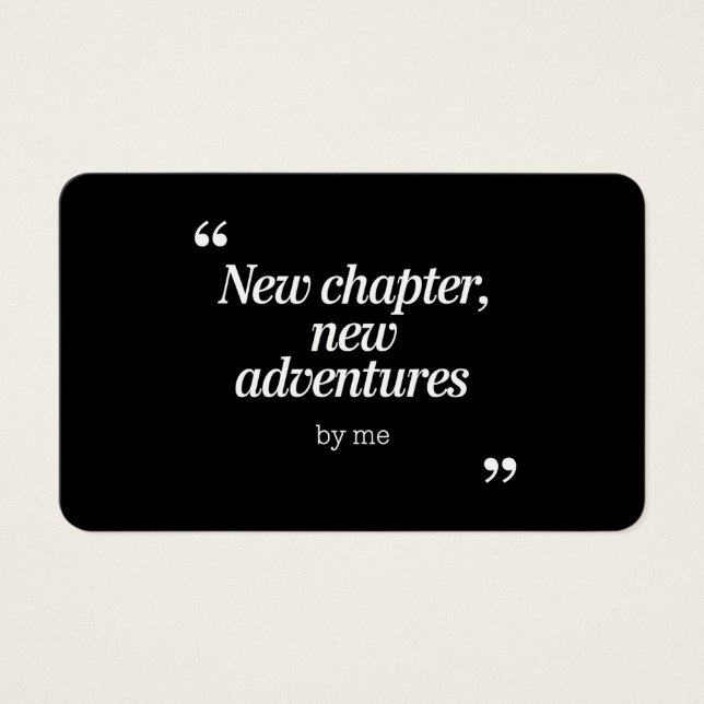 Nytt kapitel, ny Äventyr-design efter mig Visitkort (Framsida)