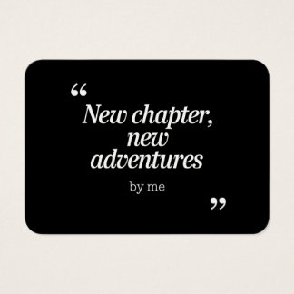 Nytt kapitel, ny Äventyr-design efter mig Visitkort