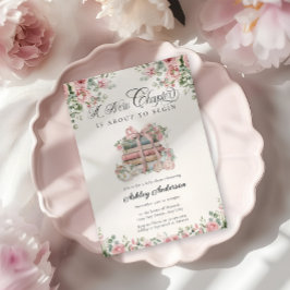 Nytt kapitel-Rosa, babykläder Inbjudningar