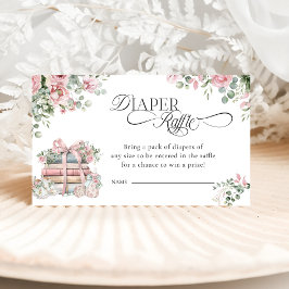 Nytt kapitel Rosa Bow Baby Shower Raffle Tilläggskort