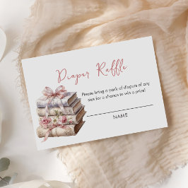 Nytt kapitel Rosa Bow Bok Diaper Raffle Tilläggskort