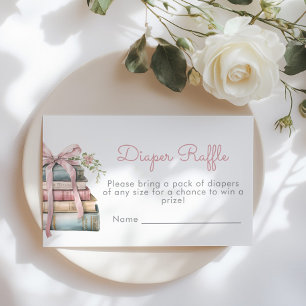 Nytt kapitel Rosa Bow Diaper raffle biljett Tilläggskort