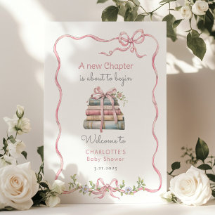Nytt kapitel Rosa buggblomma Babykläder Poster