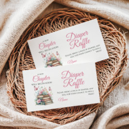 Nytt kapitel Storybook Baby Shower Diaper Raffle Tilläggskort