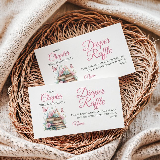 Nytt kapitel Storybook Baby Shower Diaper Raffle Tilläggskort (Skapare uppladdad)