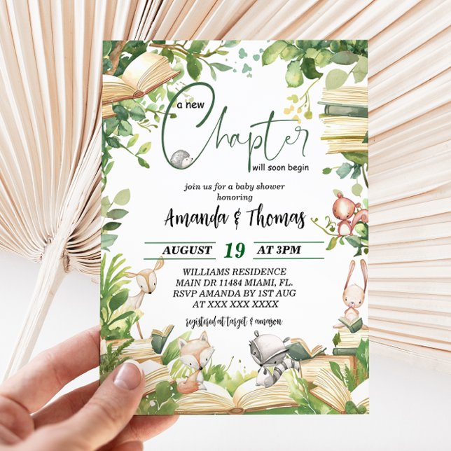 Nytt kapitel Storybook Baby Shower Inbjudningar (Skapare uppladdad)