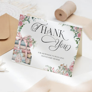 Nytt kapitel Storybook Girl Baby Shower Tack Kort