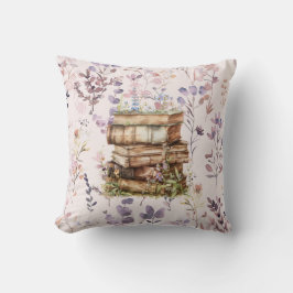 Nytt kapitel-vattenfärg, stapel av vilda blommor a kudde