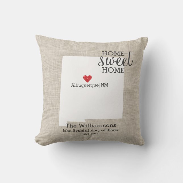 Nytt - karta för statligt kärlekhem hem för sötsak kudde (Framsida)