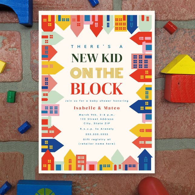 Nytt Kid på Blockbostäderna Gräns, babyskor Inbjudningar (Skapare uppladdad)
