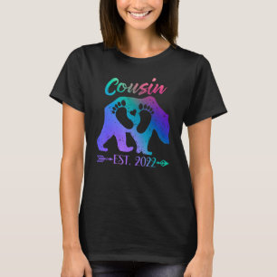 Nytt kusin Bear Est 2022 Baby Shower-meddelande T Shirt