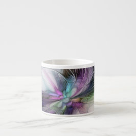 Nytt liv, färglös Abstrakt Fractal Art Fantasy Espressomugg