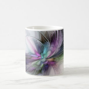 Nytt liv, färglös Abstrakt Fractal Art Fantasy Kaffemugg