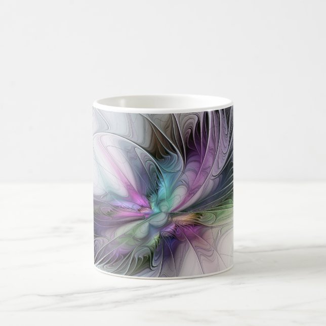 Nytt liv, färglös Abstrakt Fractal Art Fantasy Kaffemugg (Center)
