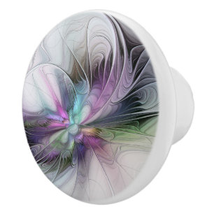 Nytt liv, färglös Abstrakt Fractal Art Fantasy Knopp