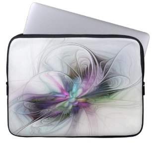 Nytt liv, färglös Abstrakt Fractal Art Fantasy Laptop Fodral