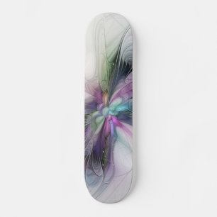Nytt liv, färglös Abstrakt Fractal Art Fantasy Mini Skateboard Bräda 18,5 Cm