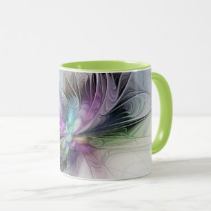Nytt liv, färglös Abstrakt Fractal Art Fantasy Mugg