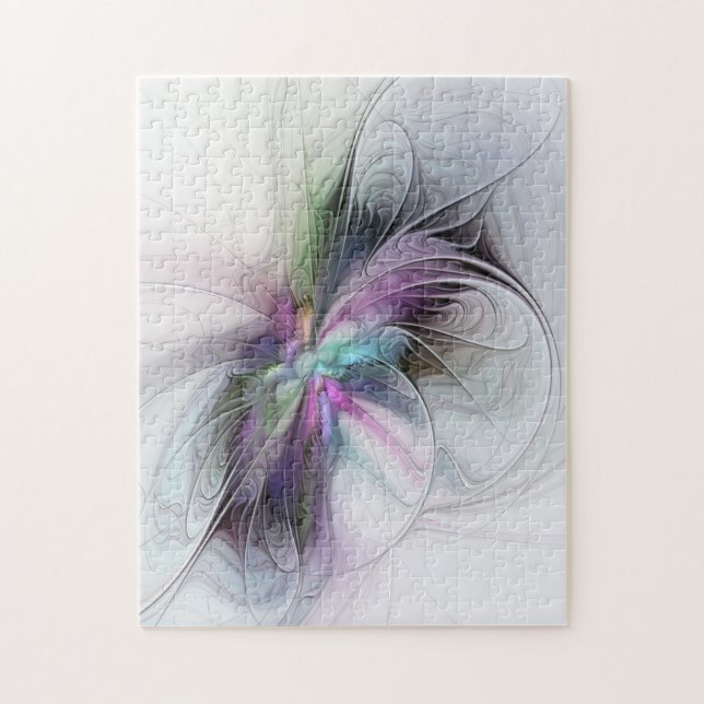 Nytt liv, färglös Abstrakt Fractal Art Fantasy Pussel (Vertikal)
