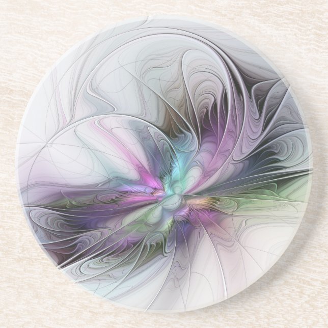 Nytt liv, färglös Abstrakt Fractal Art Fantasy Underlägg (Framsidan)