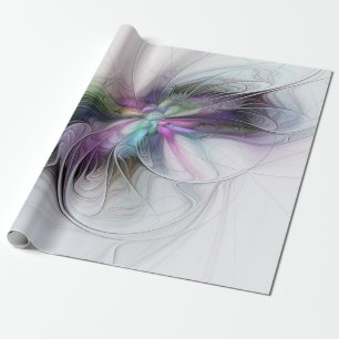 Nytt liv, färglös Abstrakt Fractal Art Presentpapper