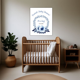 Nytt, ljusblått, färgsfärgat babyskor poster
