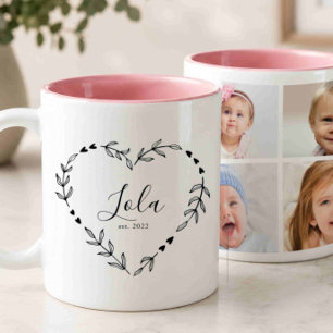 Nytt Lola-år Est. Fyra Fotokollage Två-Tonad Mugg