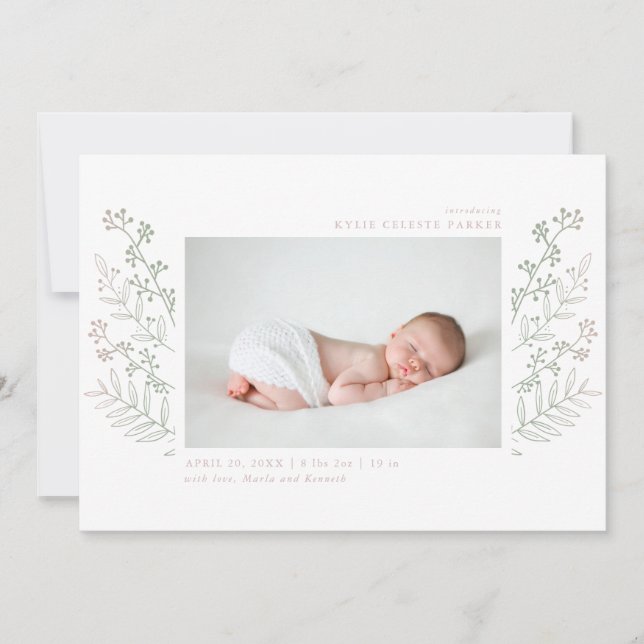 Nytt Meadow Multi Photo Birement Card Meddelande (Framsida)
