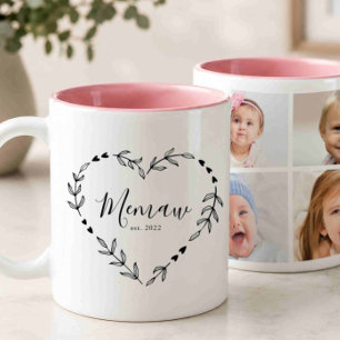 Nytt Memaw-år Est. Fyra Fotokollage Två-Tonad Mugg