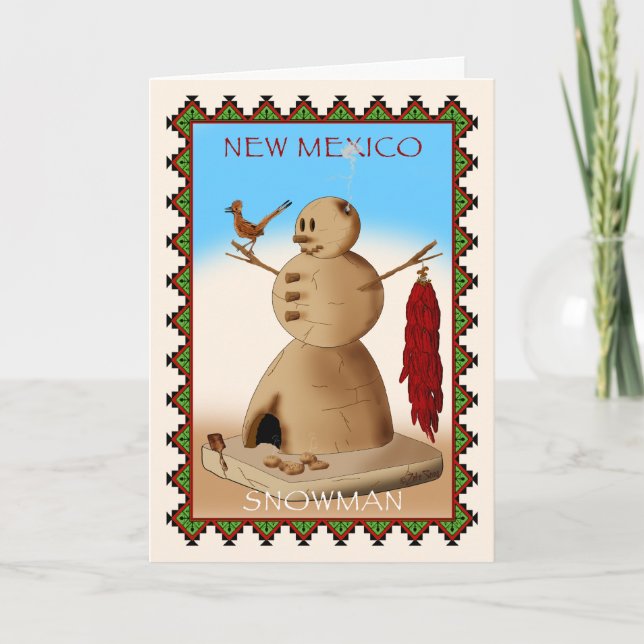 Nytt - mexico snögubbe helgkort (Framsida)
