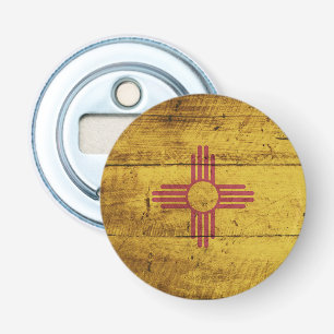 Nytt - mexico statlig flagga på gammalt Wood korn Flasköppnare
