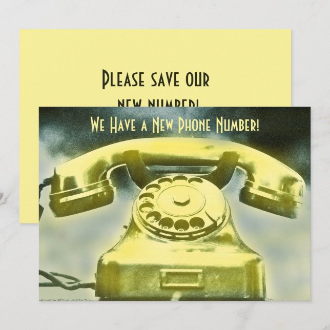 Nytt Mobilt telefonnummer för gyllene Retro Meddelande (Fram/baksida)